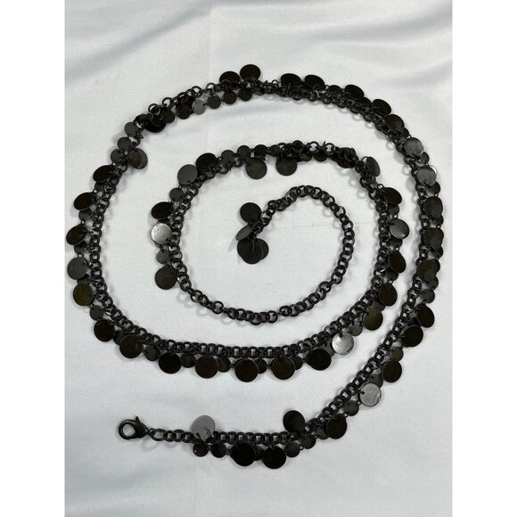 Vintage Dark Bronze Metal Disc Chain Belt SKU 7574 - Picture 6 of 8